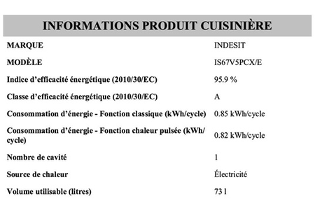 Cuisinière vitrocéramique Indesit IS67V5PCX/E Indesit