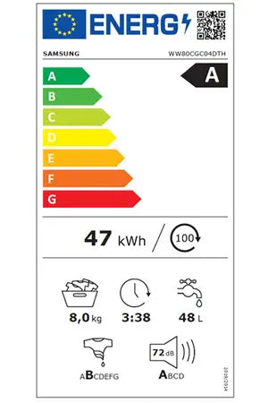 Lave-linge hublot Samsung WW80CGC04DTH Samsung