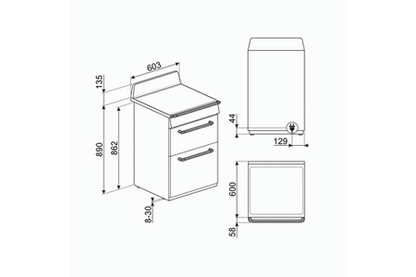 Cuisinière induction Smeg TR62IBL2 Smeg