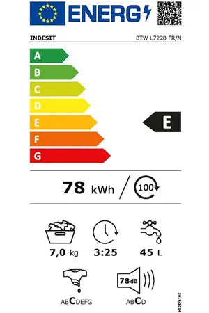 Lave-linge top Indesit BTWL7220FR/N Indesit