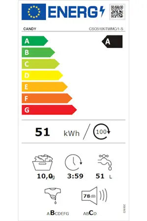 Lave-linge hublot Candy CSO 5106TWMC/1-S Candy