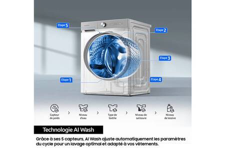 Lave-linge hublot Samsung WW90DB7U94GB BESPOKE AI Samsung