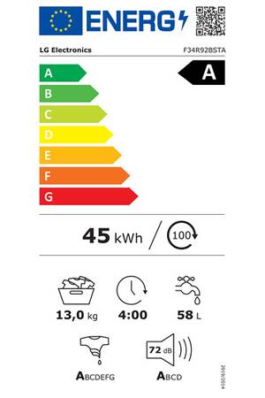 Lave-linge hublot Lg F34R92BSTA Lg