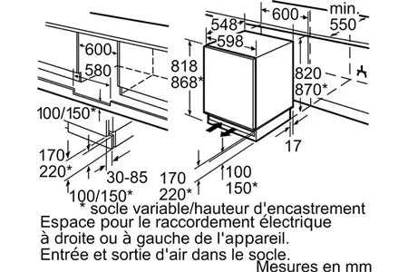 Congélateur top Siemens encastrable - GU15DADF0 Siemens