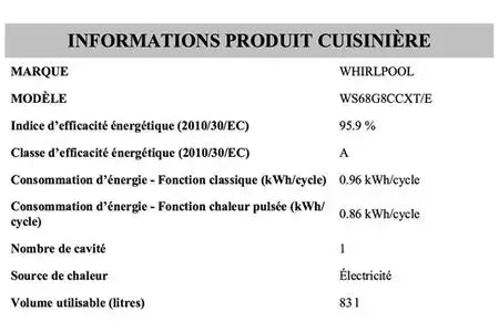 Gazinière Whirlpool WS68G8CCXT/E Whirlpool