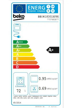 Four Beko BBIM18301XFPE AeroPerfect Beko