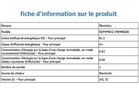 Four encastrable Electrolux EDF4P46X2 Electrolux