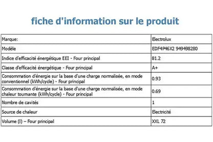 Four encastrable Electrolux EDF4P46X2 Electrolux