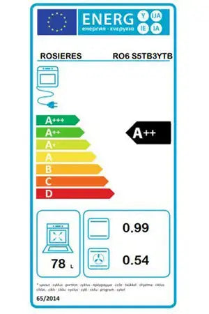 Four encastrable Rosieres RO6 S5TB3YTB + Tournebroche Rosieres