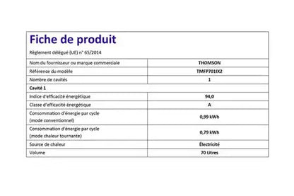 Four encastrable Thomson TMFP701IX2 Thomson