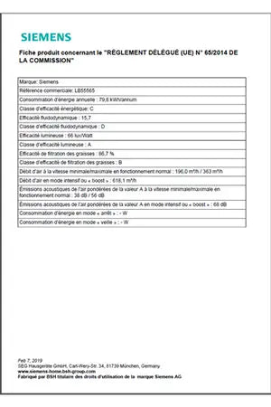 Groupe filtrant Siemens LB55565 Siemens