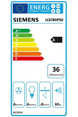 Hotte décorative murale Siemens LC67BHP50 Siemens