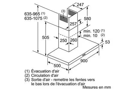 Hotte décorative murale Siemens LC96BFM50 Siemens