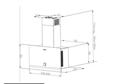 Hotte décorative murale Whirlpool WHVA62FLMK Whirlpool