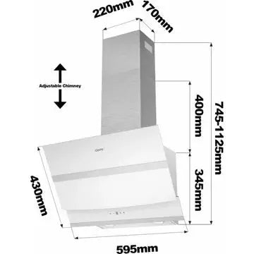 Hotte décorative murale inclinée							CIARRA				736NWH60 GUERIN ELECTROMENAGER