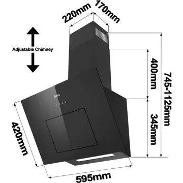 Hotte décorative murale inclinée							CIARRA				CD6736MB GUERIN ELECTROMENAGER