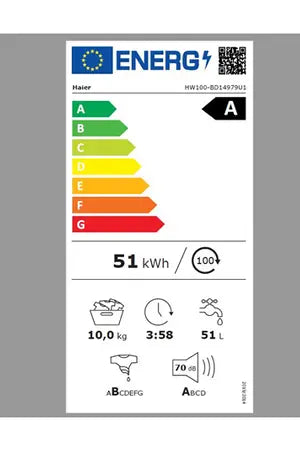 Lave-linge hublot HAIER HW100GBD14979UFR AUTODOSE Haier