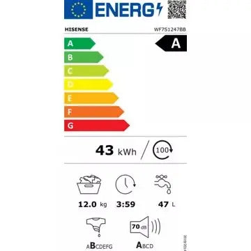 Lave linge hublot HISENSE WF7S1247BB GUERIN ELECTROMENAGER