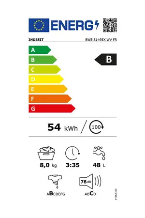 Lave-linge hublot INDESIT BWE81495XWVFR Indesit