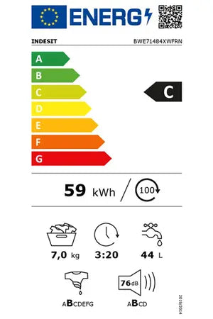 Lave-linge hublot Indesit BWE71484XWFRN Indesit