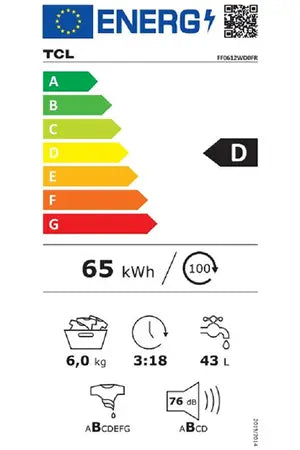 Lave-linge hublot Tcl FF0612WD0FR Tcl