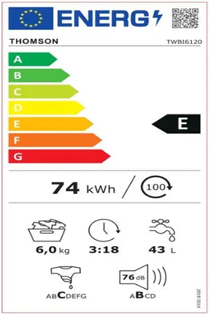 Lave-linge hublot Thomson ENCASTRABLE - TWBI6120 Thomson