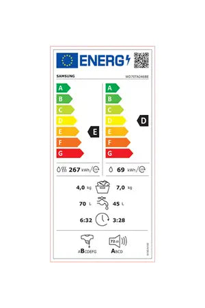 Lave-linge séchant Samsung WD70TA046BE Samsung