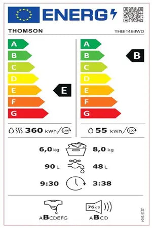Lave-linge séchant Thomson ENCASTRABLE - THBI1468WD Thomson