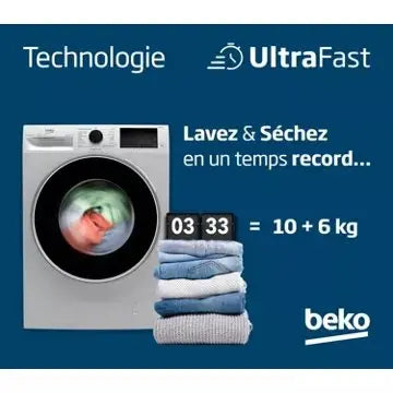 Lave linge séchant hublot 							BEKO				B5DFT51044DOS GUERIN ELECTROMENAGER