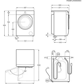 Lave linge séchant hublot 							ELECTROLUX				EW7IW4285BW GUERIN ELECTROMENAGER