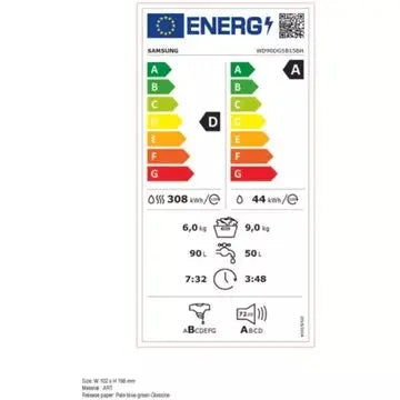 Lave linge séchant hublot 							SAMSUNG 				WD90DG5B15BH GUERIN ELECTROMENAGER