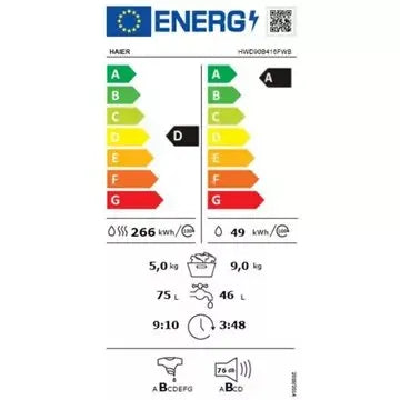 Lave linge séchant hublot  encastrable 							HAIER				HWD90B416FWB-FR GUERIN ELECTROMENAGER