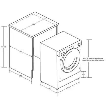 Lave linge séchant hublot  encastrable 							HAIER				HWD90B416FWB-FR GUERIN ELECTROMENAGER