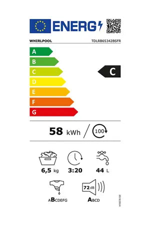 Lave-linge top WHIRLPOOL TDLRB65342BSFR Whirlpool