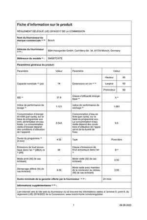 Lave-vaisselle Bosch SMS6TCI07E Bosch