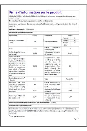 Lave-vaisselle Lg DF365FMS Lg