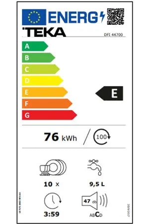 Lave-vaisselle Teka encastrable - DFI44700 45CM Teka