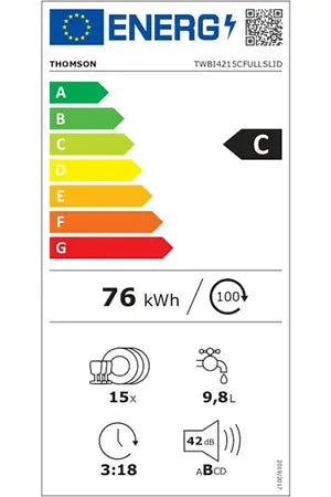 Lave-vaisselle Thomson Encastrable - TWBI4215CFULLSLID 60CM Thomson