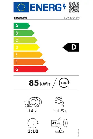 Lave-vaisselle Thomson TDW4714WH Thomson