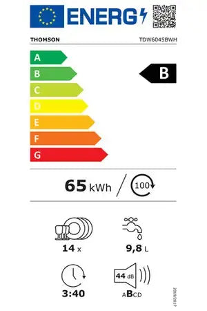 Lave-vaisselle Thomson TDW6045BWH Thomson
