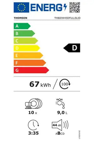 Lave-vaisselle Thomson THBIDW45DFULLSLID - ENCASTRABLE 45CM Thomson
