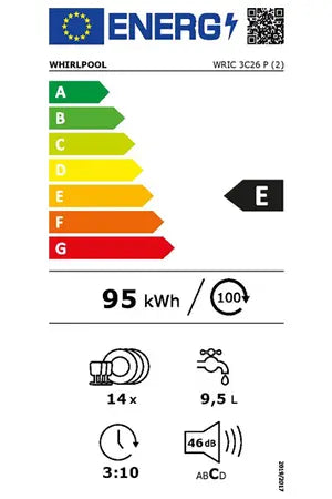 Lave-vaisselle Whirlpool WRIC3C26P - encastrable 60cm Whirlpool