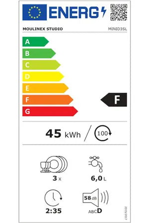 Mini lave-vaisselle Moulinex Studio MINID3SL Moulinex
