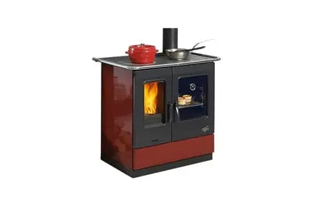 Piano De Cuisson Godin Cuisinière À Bois 6.5kw Rouge 241100 carmin Godin