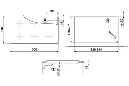 Plaque induction Smeg SI2951D Smeg