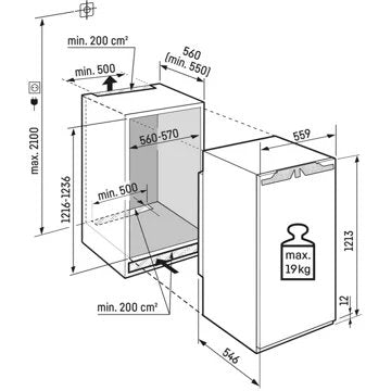 Réfrigérateur 1 porte encastrable 							LIEBHERR				IRd4121-22 Freezer