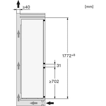 Réfrigérateur combiné encastrable 							MIELE				KDN 7724 E Pantographe