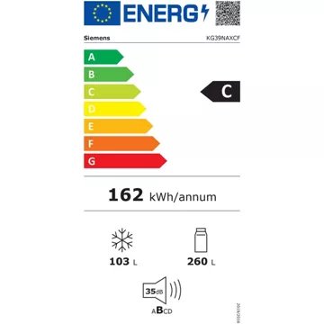 Réfrigérateur combiné							SIEMENS				KG39NAXCF HyperFresh <0 °C>