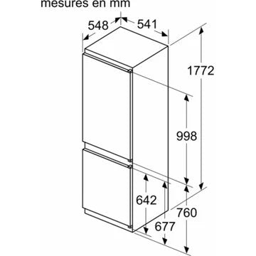 Réfrigérateur combiné encastrable 							BOSCH				KIV86NSE0