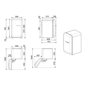 Réfrigérateur top							SMEG				FAB10LCR6